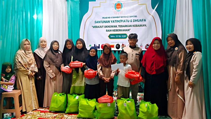 Wujud Nyata Pilar Sosial ESG, PT Pegadaian CPS Pondok Aren Kolaborasi Bersama Sahabat Berbagi Tangsel Gelar Santunan Yatim dan Dhuafa.