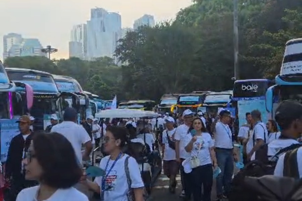 Dokumentasi: Suasana ceria mewarnai pelepasan Program Mudik Gratis