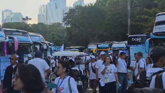 Dokumentasi: Suasana ceria mewarnai pelepasan Program Mudik Gratis