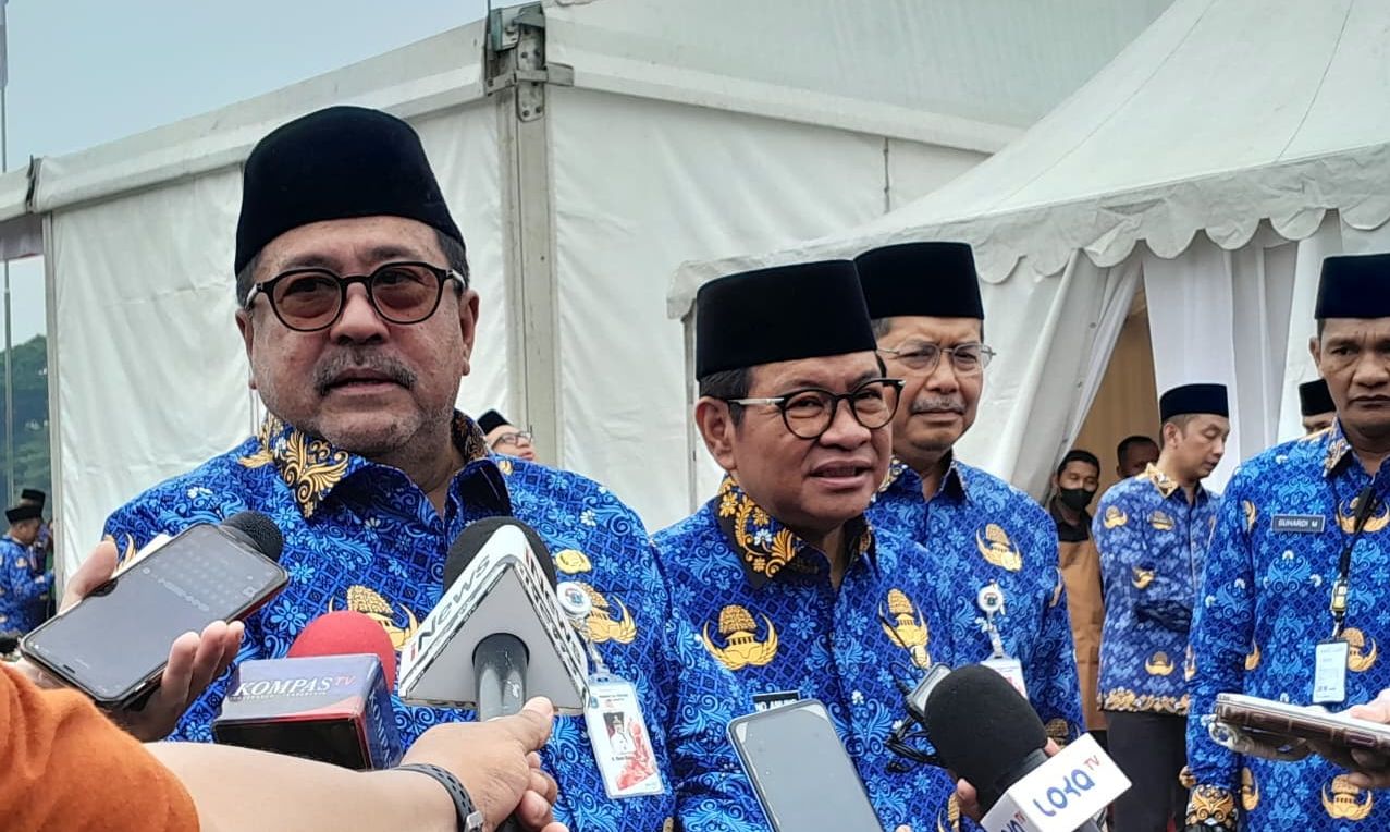 Rano Karno dan Pramono Anung <b>(NTVNews.id/ Adiansyah)</b>