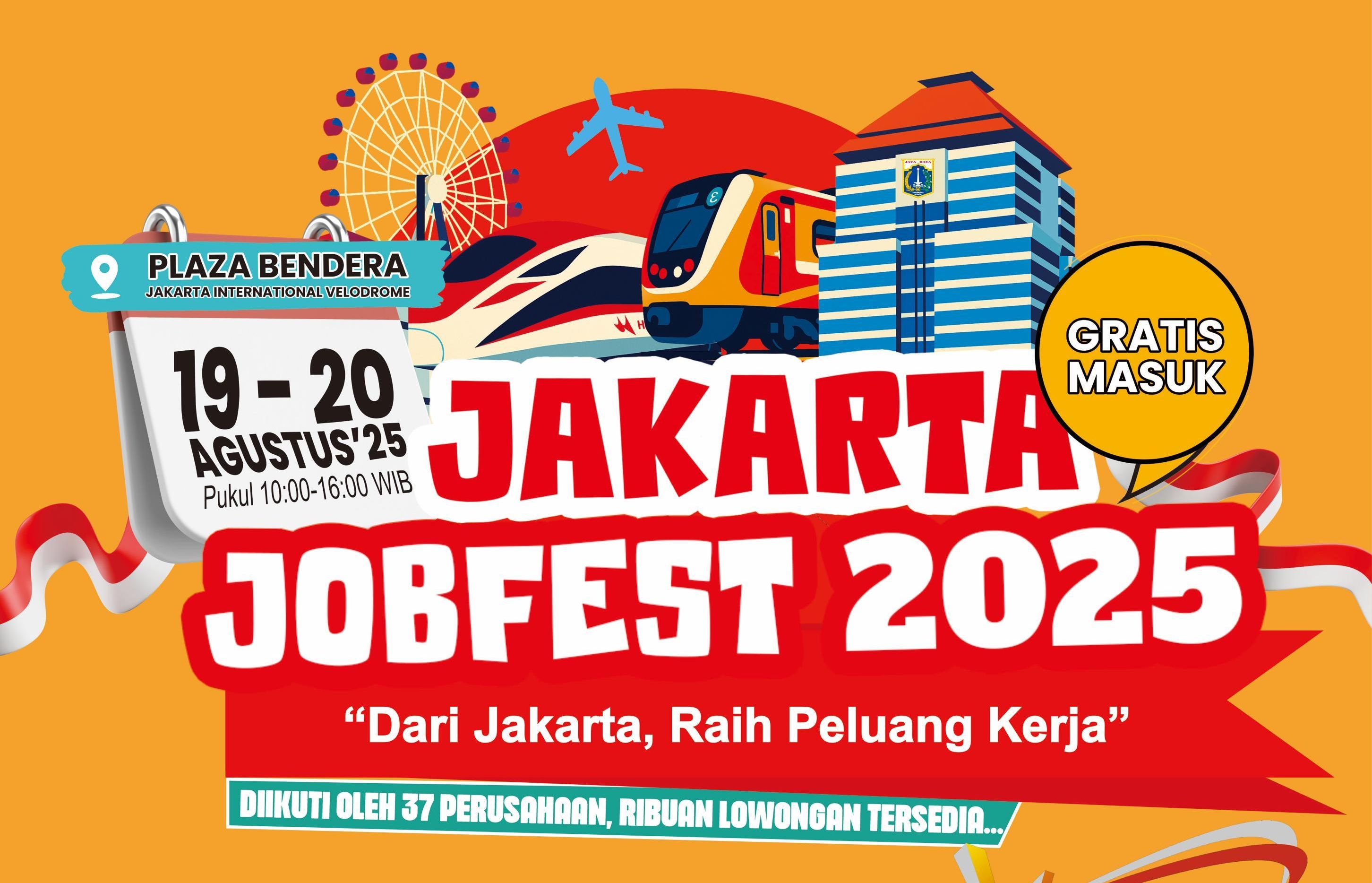 Poster Jakarta Jobfair 2025 yang akan digelar di Velodrome, Jakarta Timur. <b>(Pemprov DKI)</b>