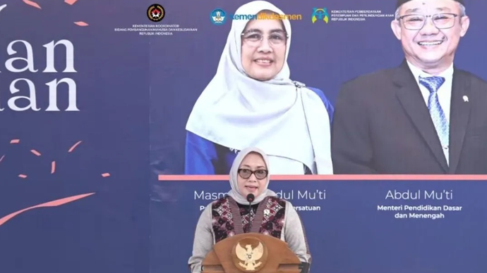 Menteri Pemberdayaan Perempuan dan Perlindungan Anak Arifah Fauzi dalam acara bertajuk 