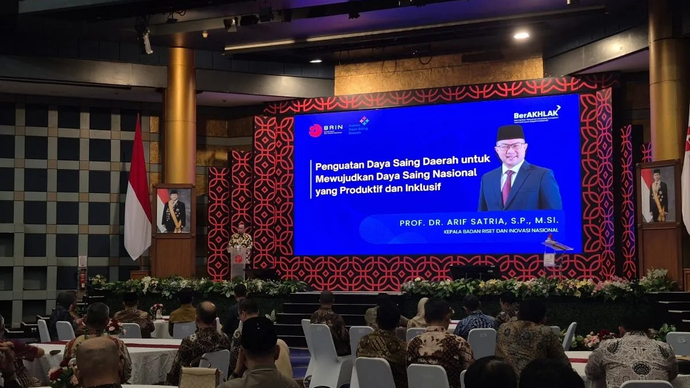 Kepala Badan Riset dan Inovasi Nasional (BRIN) Arif Satria dalam peluncuran Indeks Daya Saing Daerah (IDSD) 2025 di Jakarta, Selasa 24 Februari 2026. ANTARA/Sean Filo Muhamad