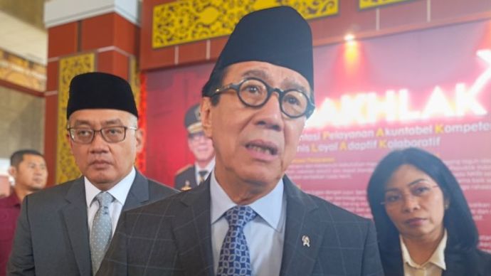 Menteri Hukum dan HAM (Menkumham) RI Yasonna Laoly saat ditemui di Jakarta, Kamis (6/6/2024). ANTARA