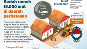 Pemerintah Indonesia meluncurkan program bedah rumah bagi 15.000 unit hunian di kawasan perbatasan sebagai bagian dari upaya pemerataan pembangunan dan peningkatan kualitas hidup masyarakat.