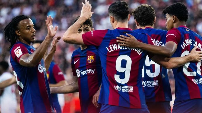 Barcelona menang 2-1 atas Sevilla di La Liga 2023/2024 <b>(Barcelona FC)</b>