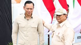 enteri Koordinator Bidang Infrastruktur dan Pembangunan Kewilayahan, Agus Harimurti Yudhoyono (AHY), bersama Menteri Pekerjaan Umum, Dody Hanggodo, PJ Gubernur Jawa Tengah, Nana Sudjana mendampingi Presiden Prabowo Subianto meresmikan 'Flyover' Maduk