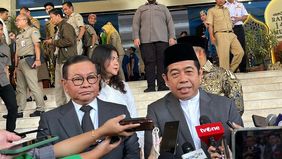 Gubernur DKI Jakarta Pramono Anung menghadiri acara Halal Bihalal bersama DPRD Provinsi DKI Jakarta yang digelar di Lobby Gedung Lama DPRD DKI Jakarta, Senin, 30 Maret 2026.