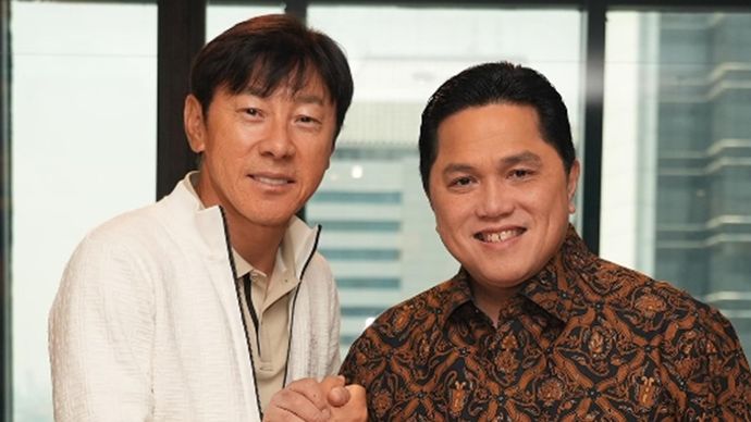 Shin Tae-yong sudah kembali ke Indonesia dan langsung bertemu Ketum PSSI, Erick Thohir