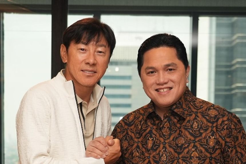 Shin Tae-yong sudah kembali ke Indonesia dan langsung bertemu Ketum PSSI, Erick Thohir <b>(Instagram Eric Thohir)</b>