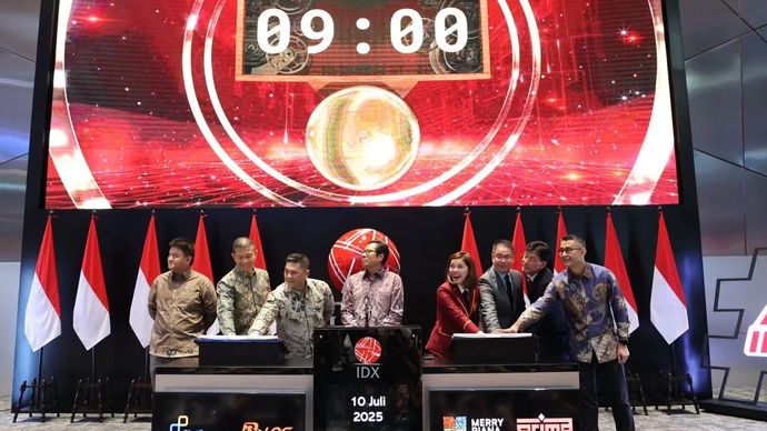 PT Diastika Biotekindo Tbk (CHEK), PT Trimitra Trans Persada Tbk (BLOG), PT Merry Riana Edukasi Tbk (MERI), serta PT Prima Multi Usaha Indonesia Tbk (PMUI) resmi melangsungkan Initial Public Offering (IPO) di Bursa Efek Indonesia (BEI), Jakarta, Kami