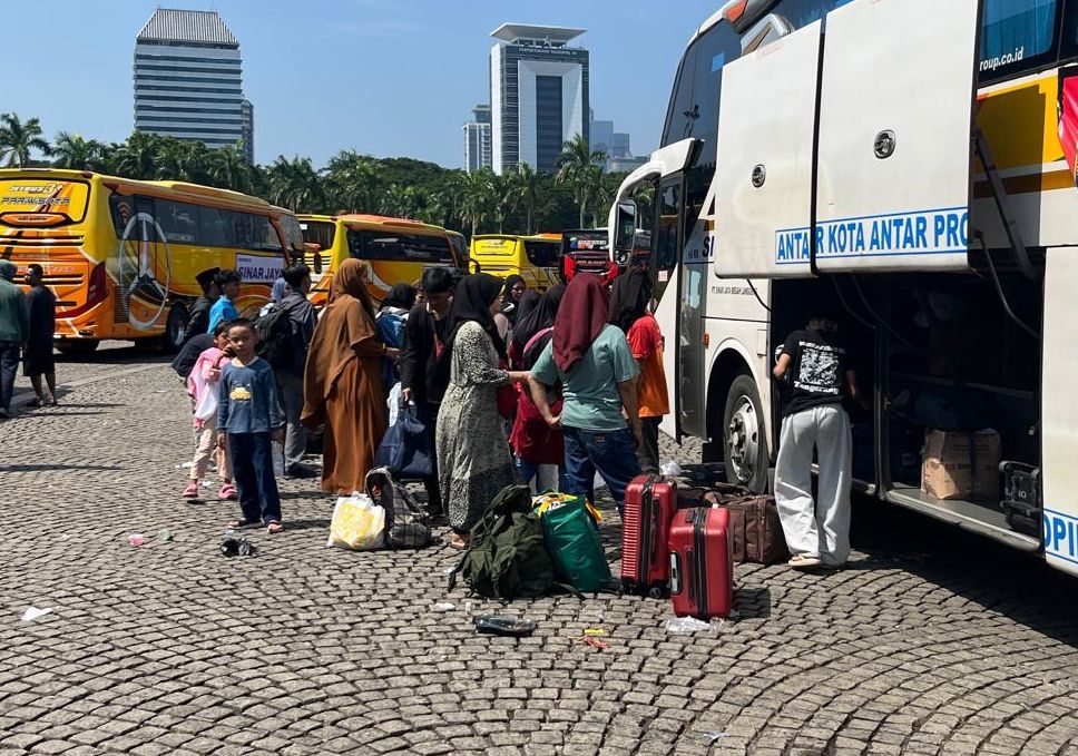 Mudik gratis DKI Jakarta  <b>(Ntvnews.id/Adiansyah)</b>
