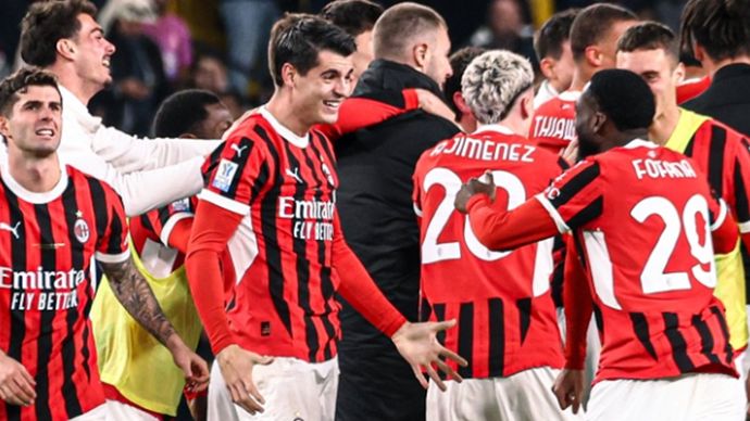 AC Milan menang dramatis atas Inter Milan di final Piala Super Italia, Selasa (7/1/2025) dini hari WIB.