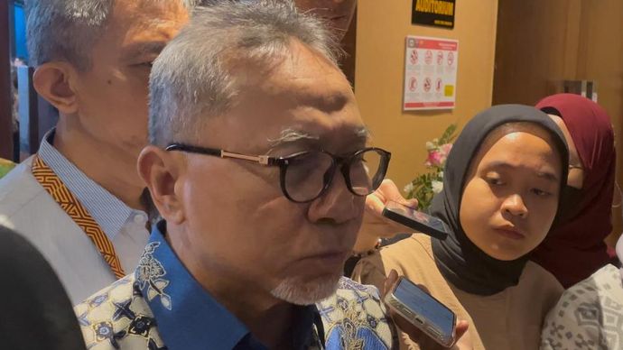 Menteri Koordinator (Menko) Bidang Pangan Zulkifli Hasan buka suara soal minta tambahan anggaran jadi Rp550 miliar dalam rapat dengan Badan Anggaran DPR RI. (Ntvnews.id-Muslimin Trisyuliono).