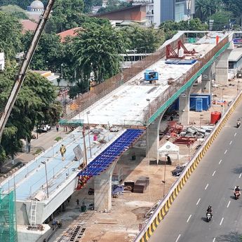 Progres LRT Jakarta Fase 1B Velodrome-Manggarai Sudah 92,76 Persen