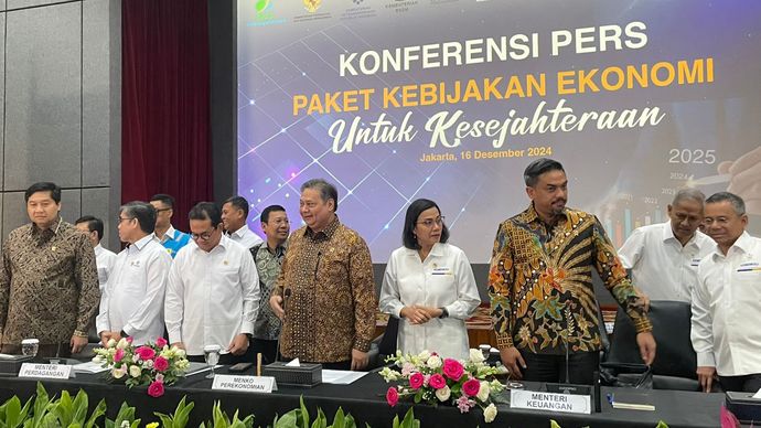 Konferensi pers pakert kebijakan ekonomi (Ntvnews.id-Muslimin Triyuliono).