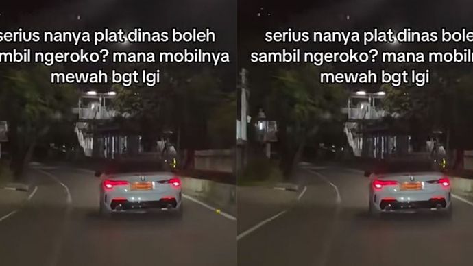 BMW Putih pakai pelat palsu Kemhan