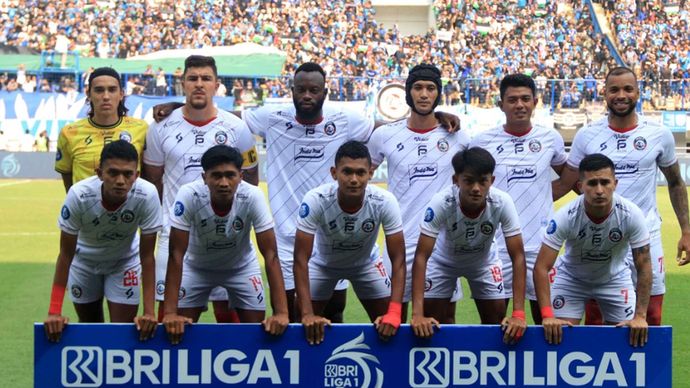 Arema FC saat tampil di Liga 1 2023/2024