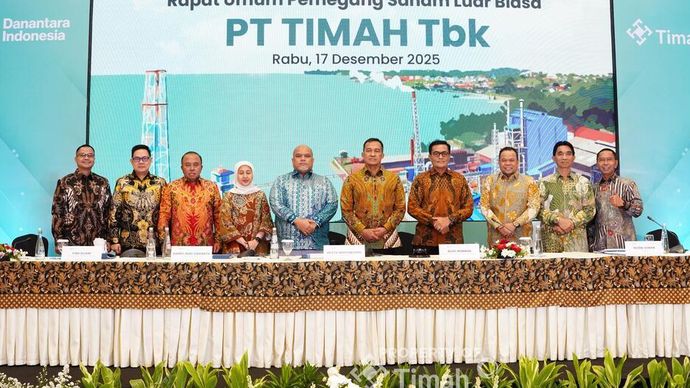 PT Timah Tbk menyetuju memberhentian Andi Seto Gadhista Asapa dan mengangkat Ratih Mayasari sebagai Direktur SDM dalam Rapat Umum Pemegang Saham Luar Biasa (RUPSLB), Rabu 17 Desember 2025.
