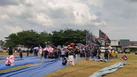 Kampanye akbar pasangan calon gubernur dan wakil gubernur DKI Jakarta nomor urut 2, Dharma Pongrekun-Kun Wardana, di Lapangan Tabaci, Kalideres, Jakarta Barat, berlangsung sepi pada Sabtu 23 November 2024.