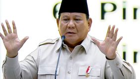 Prabowo hadiri dipenutupan kongres PSI di Solo.