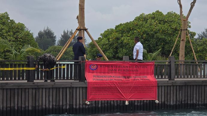 Kementerian Kelautan dan Perikanan (KKP) menghentikan kegiatan reklamasi di Pulau Pari, Kepulauan Seribu/Ist