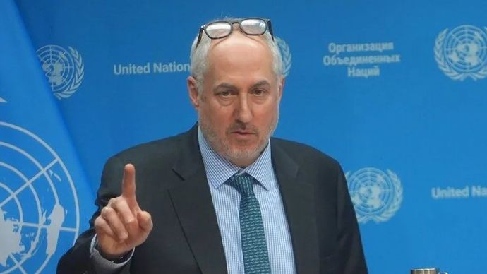Arsip foto - Juru Bicara Perserikatan Bangsa-Bangsa Stephane Dujarric konferensi pers di Markas Besar Perserikatan Bangsa-Bangsa di Kota New York