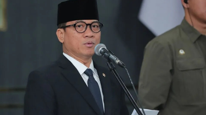 Menteri Desa dan Pembangunan Daerah Tertinggal (Mendes PDT) Yandri Susanto dalam pelantikan Inspektur Jenderal Kemendes PDT di Jakarta, Senin 23 Februari 2026. ANTARA/HO-Humas Kemendes PDT.