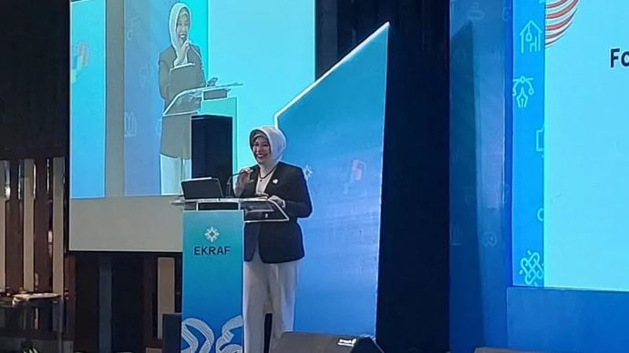 Kepala Badan Pusat Statistik (BPS) Amalia Adininggar Widyasanti dalam acara konferensi pers Sensus Ekonomi 2026 Sektor Ekonomi Kreatif di Jakarta, Senin, 29 Juni 2026