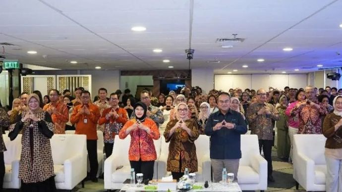 Kegiatan kolaborasi BPS, Kementerian Pemberdayaan Perempuan dan Perlindungan Anak (PPPA), dan PT Permodalan Nasional Madani (PNM) dalam Rangka Sensus Ekonomi 2026 yang diselenggarakan di PNM Tower, Jakarta, Jumat, 3 Juli 2026