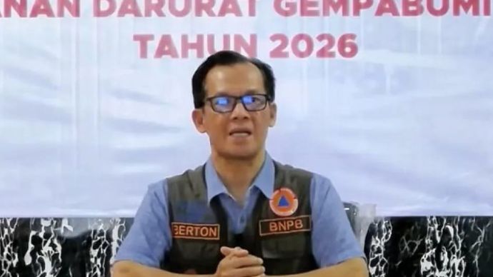 Tangkapan layar - Pelaksana Tugas (Plt) Kepala Pusat Data, Informasi, dan Komunikasi Kebencanaan BNPB Berton SP Panjaitan dalam konferensi pers yang diikuti dalam jaringan di Jakarta