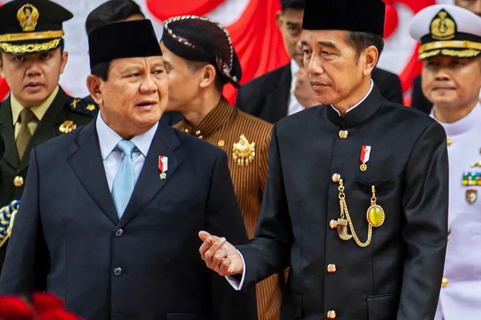 Presiden Jokowi dan Prabowo Usai Menghadiri Sidang Tahunan MPR. <b>(Antara)</b>