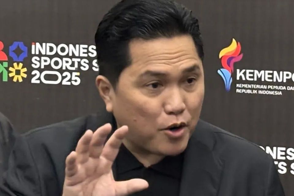 Menpora targetkan deregulasi 191 Permenpora tuntas Maret 2026 Menteri Pemuda dan Olahraga Erick Thohir dalam konferensi pers Indonesia Sports Summit 2025 di Indonesia Arena, Jakarta, Sabtu, 6 Januari 2025 <b>(Antara)</b>