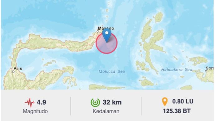 Gempa 4.9 Magnitudo Landa Sulawesi Bagian Utara