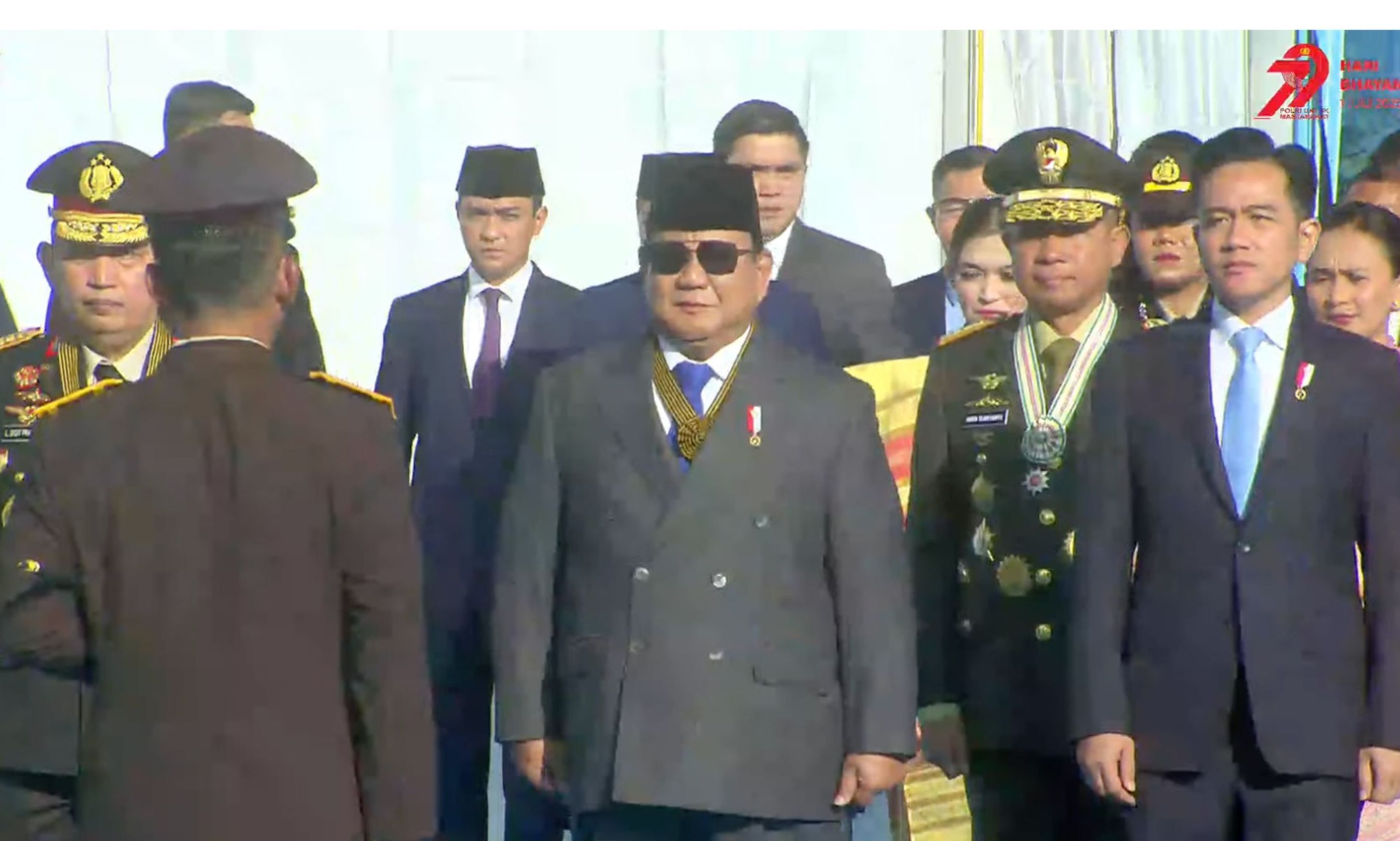 Presiden Prabowo dan Wapres Gibran Hadiri Hari Bhayangkara ke-79 <b>(Youtube Humas Korp Brimob)</b>