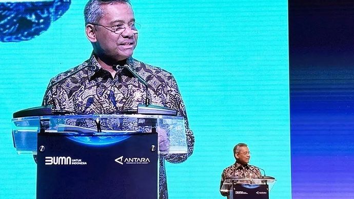 Menteri Keuangan Suahasil Nazara memberikan pemaparan dalam kegiatan ANTARA Business Forum di Jakarta,