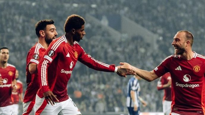 Manchester United bermain imbang 3-3 melawan Porto pada laga lanjutan Liga Europa 2024/2025