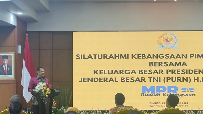 Ketua MPR RI Bambang Soesatyo (Bamsoet) sampaikan pemerintah perlu pertimbangkan mantan Presiden ke-2 Republik Indonesia, Soeharto dapatkan gelar pahlawan nasional. (Ntvnews.id-Muslimin Trisyuliono).