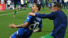 Mattia Zaccagni jadi penyelamat Italia dari kekalahan melawan Kroasia di Grup B Euro 2024. 