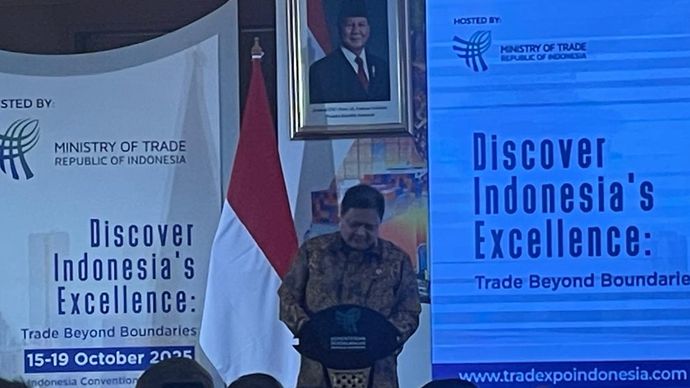 Menteri Koordinator Bidang Perekonomian (Menko Perekonomian) Airlangga Hartarto optimis pameran Trade Expo Indonesia 2025 mencatatkan transaksi hingga 25 miliar dolar AS atau sekitar Rp408,2 triliun.