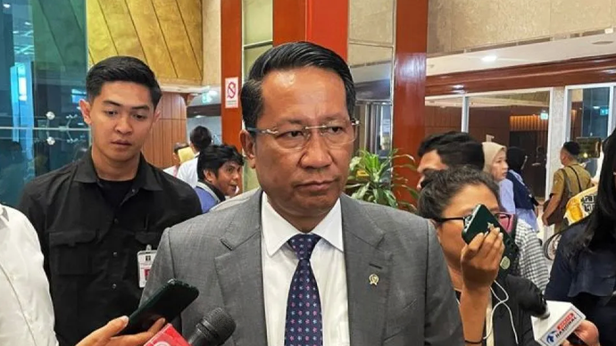 Menteri Hukum Supratman Andi Agtas di gedung DPR RI, Senin (18/11/2024).