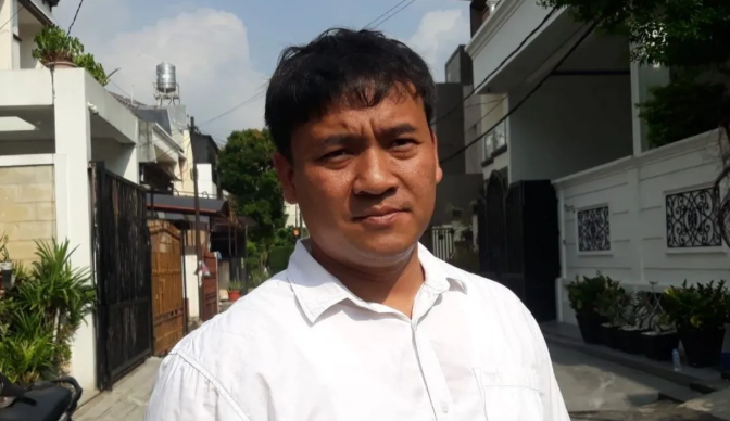 Kanit Reskrim Polsek Tanjung Priok AKP Handam Samudro saat di lokasi kebakaran di Tanjung Priok, Jakarta Utara, Rabu (13/5/2026). ANTARA/Mario Sofia Nasution <b>(Antara)</b>