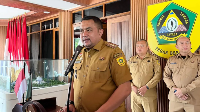 Bupati Bogor Rudy Susmanto di Cibinong, Kabupaten Bogor, Jawa Barat. ANTARA/M Fikri Setiawan