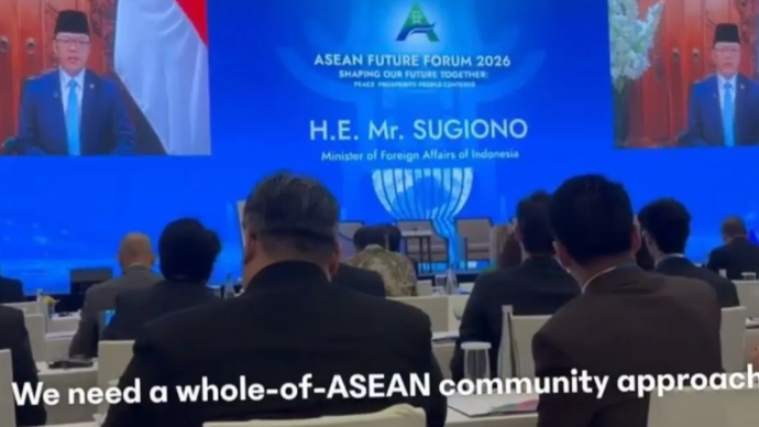 Tangkapan layar - Menteri Luar Negeri RI Sugiono menyampaikan pesan video dalam ajang Forum Masa Depan ASEAN (AFF) yang diselenggarakan Kementerian Luar Negeri Vietnam pada Selasa (9/6/2026). (ANTARA/HO-akun X @Menlu_RI)