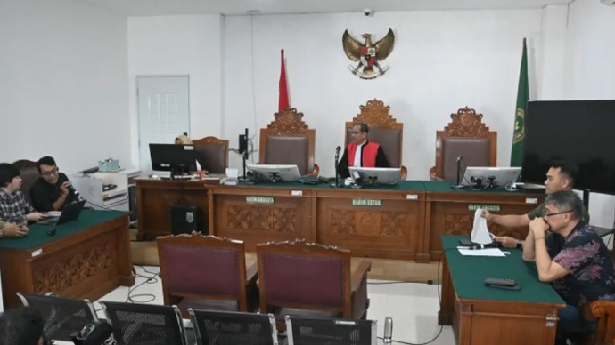 Sidang pembacaan termohon, Polda Metro Jaya dalam praperadilan kasus penyiraman air keras aktivis KontraS Andrie Yunus di Pengadilan Negeri Jakarta Selatan, Jakarta, Kamis (21/5/2026). ANTARA/Luthfia Miranda Putri.