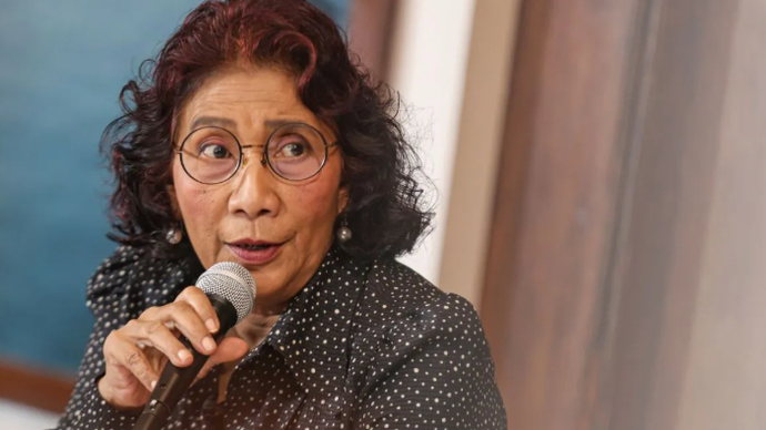 Mantan Menteri Kelautan dan Perikanan Susi Pudjiastuti. ANTARA FOTO/Fauzan/aww