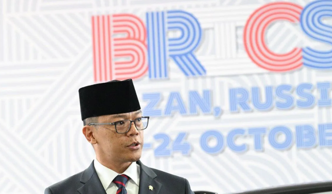 Arsip foto - Menteri Luar Negeri RI Sugiono tiba di Kazan untuk Konferensi Tingkat Tinggi (KTT) BRICS Plus di Kazan, Rusia, Kamis (24/10/2024). (ANTARA/HO-Photohost agency brics-russia2024.ru. <b>(Antara)</b>