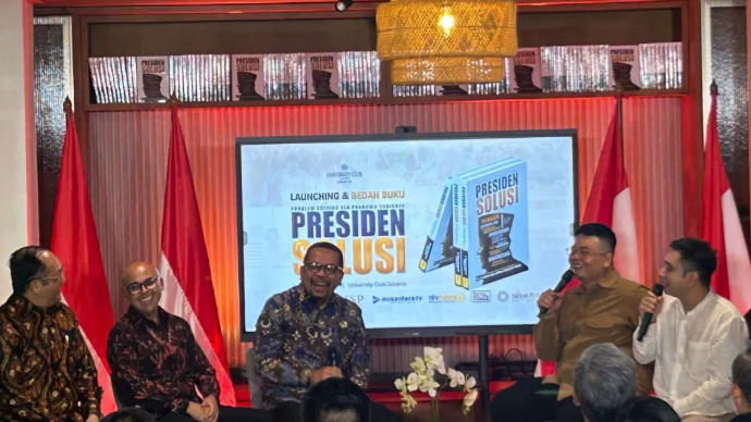 Kepala Badan Komunikasi Pemerintah Muhammad Qodari menghadiri peluncuran buku 