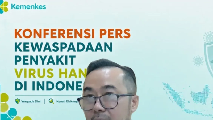 Tangkapan layar-Pelaksana Tugas Direktur Jenderal Penanggulangan Penyakit Kemenkes Andi Saguni dalam konferensi pers kewaspadaan penyakit hantavirus secara daring yang diikuti di Jakarta pada Senin (11/5/2026). ANTARA/Lintang Budiyanti Prameswari.