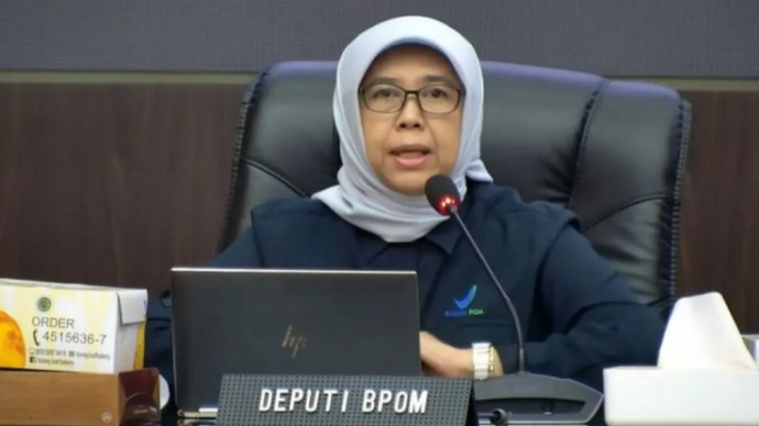 Deputi Bidang Pengawasan Pangan Olahan Badan Pengawas Obat dan Makanan (BPOM) Elin Herlina dalam Rapat Koordinasi Pengendalian Inflasi Daerah Tahun 2026 di Jakarta, Senin (18/5/2026). ANTARA/HO - BPOM